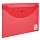 Папка-конверт с кнопкой STAFF, А4, до 100 листов, прозрачная, зеленая, 0.12 мм