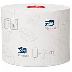 Бумага туалетная Tork «Advanced»(Т6) 2-слойная, Mid-size рулон, 100м/рул, мягкая, тиснение, белая