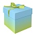 превью Коробка складная подарочная MESHU «Duotone. Blue-Green gradient», (15×15×15см), с лентой