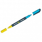 Текстовыделитель двусторонний Berlingo «Textline HL220» желтый/голубой, 0.5-4мм