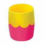 Подставка-органайзер СТАММ (стакан для ручек), розово-желтая, непрозрачная