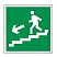 превью Знак эвакуационный «Направление к эвакуационному выходу по лестнице НАЛЕВО вниз», квадрат 200×200 мм, самоклейка