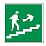 превью Знак эвакуационный «Направление к эвакуационному выходу по лестнице НАПРАВО вверх», квадрат
