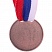превью Медаль 3 место Бронза металлическая с лентой Триколор 1887488 (диаметр 3.5 см)