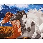 Картина по номерам на холсте ТРИ СОВЫ «Тройка коней», 40×50, с акриловыми красками и кистями