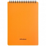 Блокнот А5 60л. на гребне OfficeSpace «Neon», оранжевая пластиковая обложка