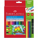 Карандаши цветные Faber-Castell 18цв. + 4 цв. + 2ч/г, заточен., картон, европодвес