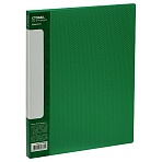 Папка с 40 вкладышами СТАММ «Кристалл» А4, 21мм, 700мкм, пластик, зеленая