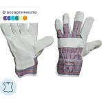 Перчатки рабочие трикотажные спилковые комбинированные эконом (размер 10, XL)