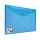 Папка-конверт с кнопкой BRAUBERG, А5, 240х190 мм, прозрачная, синяя, 0,15 мм