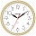 Часы настенные ход плавный, Troyka 21271212, круглые, 24×24×3, золотистая рамка