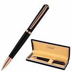 Ручка подарочная шариковая GALANT «PUNCTUM BLACK», корпус черный, детали розовое золото, узел 0.7 мм, синяя
