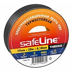 Изолента SafeLine THERMO 19мм х 20м х 0.18 мм черный, термостойкая (25266)