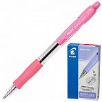 Ручка шариковая масляная автоматическая с грипом PILOT «Super Grip», СИНЯЯ, розовые детали, линия письма 0.32 мм