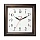 Часы настенные TROYKA 81863835, квадрат, белые, коричневая рамка, 29×29×3.5 см