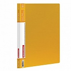 Папка с боковым металлическим прижимом и внутренним карманом BRAUBERG "Contract", желтая, до 100 л., 0,7 мм
