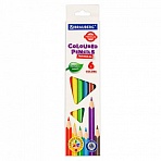 Карандаши цветные BRAUBERG PREMIUM6 цветовтрехгранныегрифель мягкий 3.3 мм181650