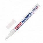 Маркер-краска лаковый (paint marker) 2 мм, БЕЛЫЙ, НИТРО-ОСНОВА, алюминиевый корпус, BRAUBERG PROFESSIONAL PLUS