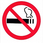 Знак P01 Запрещается курить приказ 214 пластик ПВХ 200×200×2 мм