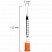 превью Шприц инсулиновый SFM, 0.5 мл, КОМПЛЕКТ 10 шт., пакет, U-100 игла несъемная 0.33×12.7 мм - 29G