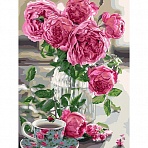 Картина по номерам на холсте ТРИ СОВЫ «Чаепитие», 30×40, с акриловыми красками и кистями