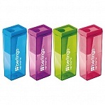 Точилка пластиковая Berlingo «NeonBox», 1 отверстие, контейнер, ассорти