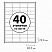 превью Этикетка самоклеящаяся BRAUBERG на листе формата А4, 40 этикеток, 48.5?25.4 мм, белая, 50 л.