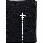 Обложка для паспорта OfficeSpace «Travel», кожзам, черный, тиснение фольгой