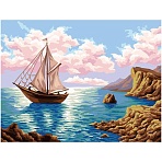 Картина по номерам на холсте ТРИ СОВЫ «Дальнее плавание», 30×40, с акриловыми красками и кистями