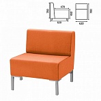 Кресло мягкое «Хост» М-43620×620х780 ммбез подлокотниковэкокожаоранжевое
