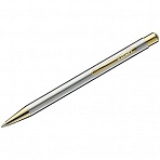 Ручка шариковая Luxor «Nova» синяя, 1.0мм, корпус хром/золото, кнопочный механизм
