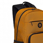 Рюкзак Grizzly, 25×40×13см, 1 отделение, 4 кармана, анатомическая спинка, черный-оранжевый