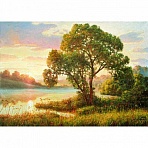 Картина стразами (алмазная мозаика) 40×50 см, ОСТРОВ СОКРОВИЩ «Мелодия заката», без подрамника