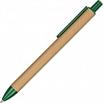 Ручка шариковая автоматическая одноразовая синяя (зеленый корпус, толщина линии 0.7 мм)
