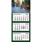 Календарь настенный 3-х блочный 2024.330×730 Премиум, Велосипед 3спир,80г/м2