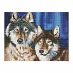 Алмазная мозаика ТРИ СОВЫ «Волки», 40×50см, холст на деревянном подрамнике, картонная коробка с пластиковой ручкой