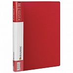 Папка 20 вкладышей BRAUBERG "Contract", красная, вкладыши-антиблик, 0,7 мм, бизнес-класс