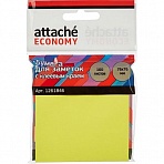 Стикеры Attache Economy 76×76 мм неоновый желтый (1 блок, 100 листов)