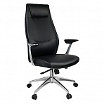 Кресло руководителя Helmi HL-E33 «Synchro Premium», экокожа черная, синхромеханизм, алюминий, до 150кг