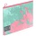 Папка-конверт на молнии с расширением Berlingo «Haze», 180мкм, мятная/розовая, с рисунком, с эффектом блесток