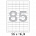 превью Этикетки MEGA Label (38,0*16,9мм, белые, 85шт. на листе A4, 100 листов)