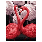 Картина по номерам на холсте ТРИ СОВЫ «Розовые фламинго», 30×40, с акриловыми красками и кистями