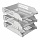 Лотки горизонтальные для бумаг, КОМПЛЕКТ 3 шт., 334×255х271 мм, серый, BRAUBERG GRAND OFFICE, 238110