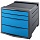 Блок из 4 закрытых лотков для бумаги, настольный, ESSELTE «VIVIDA», 285×245×365 мм, синий
