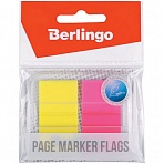 Флажки-закладки Berlingo 45×25мм, 20л*2 неоновых цвета, в диспенсере, европодвес