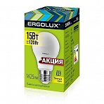 Лампа светодиодная Ergolux 15 Вт грушевидная Е27 3000 К теплый свет (14308)