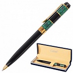 Ручка подарочная шариковая GALANT «Granit Green», корпус черный с темно-зеленым, золотистые детали, пишущий узел 0.7 мм, синяя