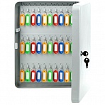 Ключница OfficeSpace на 140 ключей, 370×280×80, ключевой замок, металл, серый, с брелоками