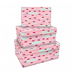 Набор прямоугольных коробок 3в1, MESHU «Stylish pink», (19×12×7.5-15×10×5см)