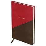 Ежедневник недатированный A5, 136л., кожзам, OfficeSpace «Duo», красно-коричневый